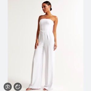 Elegant White Strapless Jumpsuit